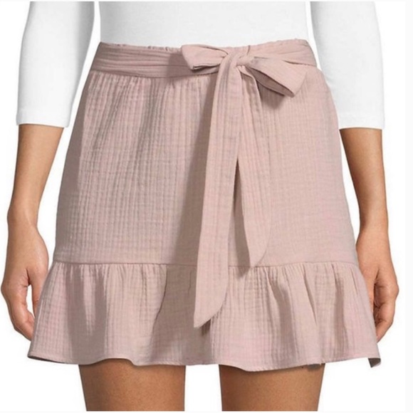 Supply & Demand Pink petal Patrick High-Rise Cotton Mini Skirt Ruffled Hem,SizeM - Picture 5 of 10